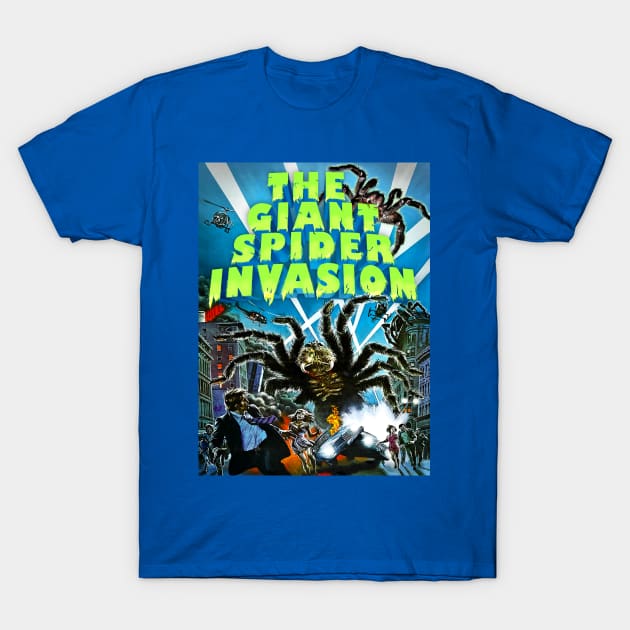 Classic Science Fiction Movie - Giant Spider Invasion T-Shirt by Starbase79